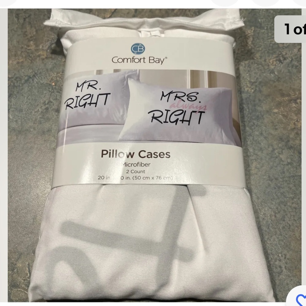 Mr. & Mrs. Always Right Standard Fit Pillow Cases. New with tags.